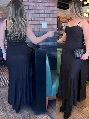 New Camila Coelho Strapless Black Knit Maxi Dress